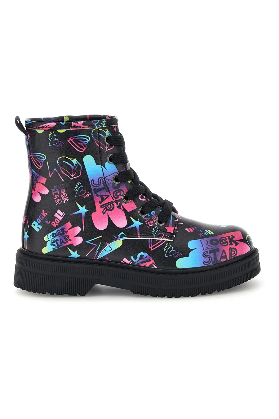 Stivaletti neri multicolor con lacci 578630 31 - GRAZIE GIRL - FashionsVida