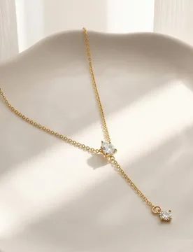 Y-Shaped Pendant Necklace, Gold Necklace for Women, Dainty Lariat Drop Necklace Trendy Clavicle Necklace Fashion Jewelry - Aliexpress - FashionsVida