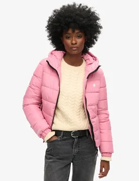 Superdry Damen Spirit Sports Steppjacke mit Kapuze Pink - Größe: 36 - 119.99 - FashionsVida