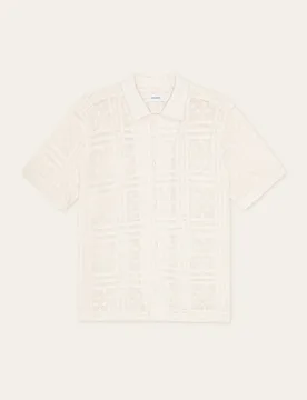 LES DEUX Hector Pointelle SS Shirt - Les deux - FashionsVida