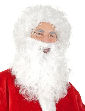 Weihnachtsmann-Set Perücke und Bart weiss - BESTER NOVELTY - FashionsVida