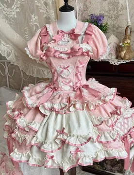 A pink cute sweet and gentle dress with short drawstring finish - Aliexpress - FashionsVida