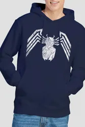 Unisex Venom Emblem Hoodie in Navy Size: Large - Navy - Size: L