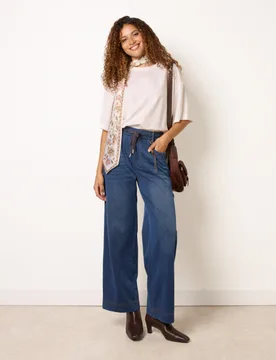 Wide Leg Pant Jeans - XL / DENIM - female - Blue Vanilla - FashionsVida