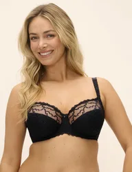 Ana Wired Side Support Bra D-J Black female