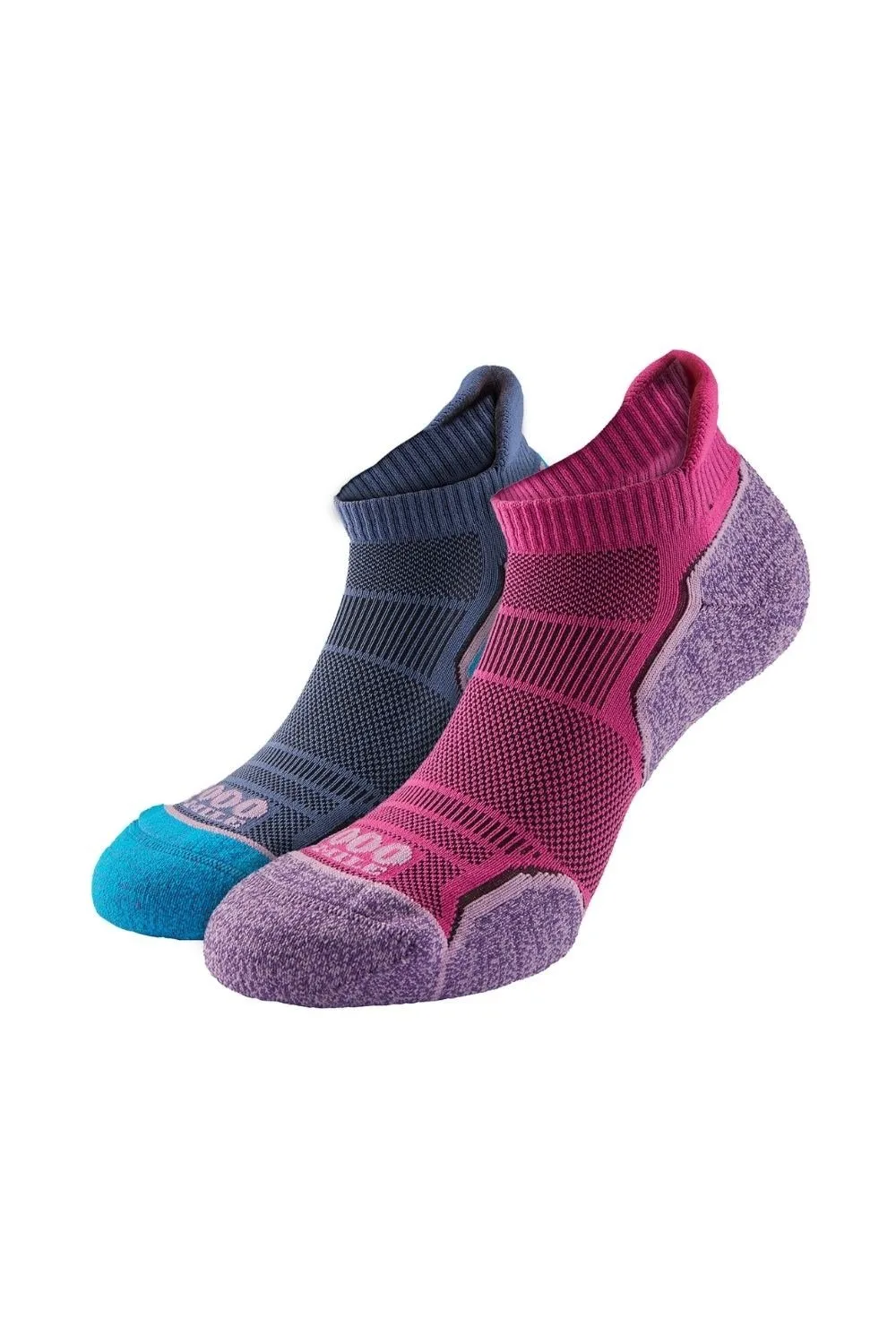 Ladies Run Socklet Single Layer Socks Twin Pack - - Size: S - 1000 Mile - FashionsVida