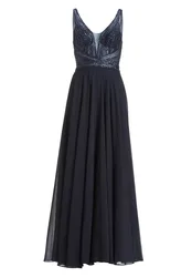 Langes Chiffon-Abendkleid mit Stick female