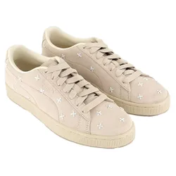 Womens Flower Studs Trainers - Beige Leather - Size Uk 4