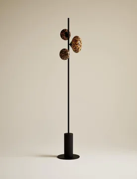 Rechargeable Tortoiseshell 3 Light Floor Lamp Black - M&S - FashionsVida