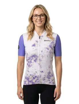 Maglia A Maniche Corte Marble Slim Fit Periwinkle - Santini - FashionsVida
