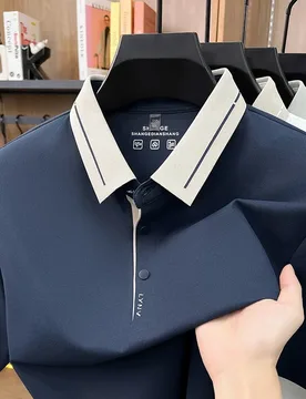Man's Luxurious Waffle Polo Shirts Short Sleeve Seamless Breathable Tee Tops Quality Tennis Golf T Shirt Business Summer Clothes - Aliexpress - FashionsVida
