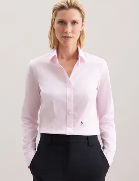 Hemdbluse mit Abnähern slim fit Rosa/Pink 40 - Seidensticker - FashionsVida