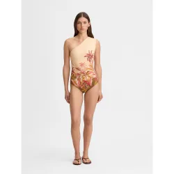 Bañador de mujer estampado escote asimétrico