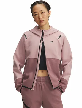 Chaqueta con capucha para mujer UA Unstoppable Fleece con cremallera completa baya L - Under armour - FashionsVida