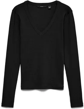 Camiseta manga larga cuello pico - Vero Moda - FashionsVida