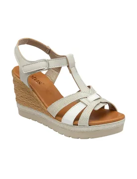 Women's 'Cavallo' Wedge Sandals in Stone Size: 6 - Stone - Size: 6 - Lotus - FashionsVida