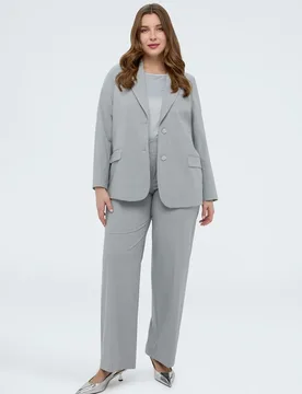 Pantalones de mujer regular estampado cuadros - Fiorella Rubino - FashionsVida