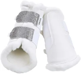 Gamaschen St. Georges Glitter, weiß-silber XL