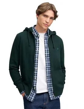 Sweat-shirt à Zip Essential Sd Co Logo Heritage Dark Pine Green 2XL - Superdry - FashionsVida