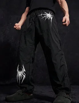Pantalones largos deportivos casuales para hombre con estampado, bloques de color, cintura con cordón y bolsillos, para gimnasio S - Shein - FashionsVida