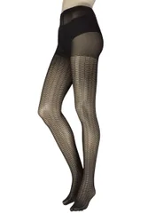 Womens 1 Pair Chevron Tights Black Small/Medium - Black - Size: Small