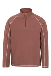 Ashbourne' Mens Fleece Jacket Half Zip Mid Layer Sweater Brown - Size X-Large