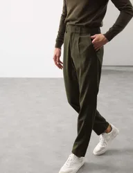 Wool Blend Performance Trousers Dark Olive male