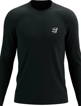 T-shirt de trail/running - Performance LS Tshirt M Black - Taille L - Noir - Compressport - FashionsVida