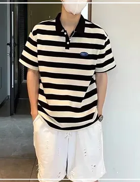 New Summer Fashion Trend Simple Casual Loose and Lazy Striped Printed Versatile Short Sleeved POLO Shirt for Men - Aliexpress - FashionsVida