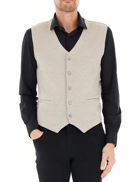 GRAN SASSO Gilet in lana SABBIA 50 - Gran Sasso - FashionsVida