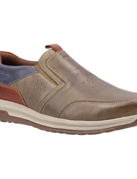 Cole Leather Mens Khaki/navy/tan Mix Loafers - Hush puppies - FashionsVida