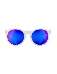 Round Polarised Sunglasses White female