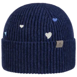 Little Hearts Beanie Hat with Cuff by - navy - Damen - Size: One Size