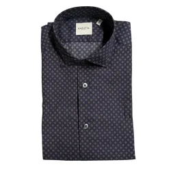 Blue Cotton Mens Slim Fit Shirt - Size Medium