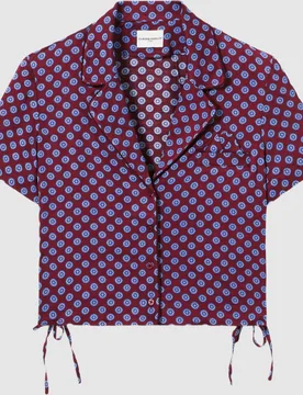 Camisa de mujer estampada de manga corta con cuello sastre - CLAUDIE PIERLOT - FashionsVida