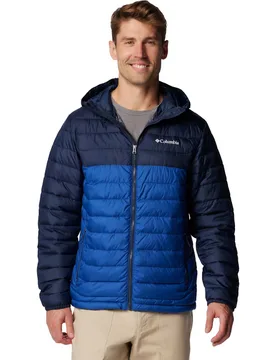 Powder Lite II Hooded Puffer Jacket Navy Mix male - Columbia - FashionsVida