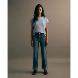 Jeans recto tobillero largo