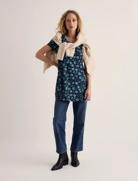 Cotton Rich Floral Relaxed Tunic Navy Mix female - Seasalt cornwall - FashionsVida