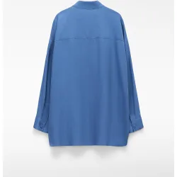 Camisa de mujer fluida con cuello mao