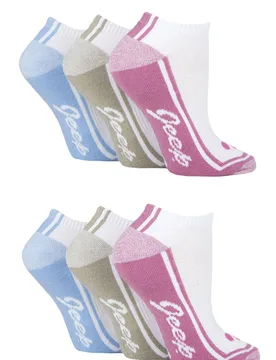Women's 6 Pair Performance Polyester Cushioned Trainer Socks White 4-8 Ladies - White - Size: Small - Jeep - FashionsVida
