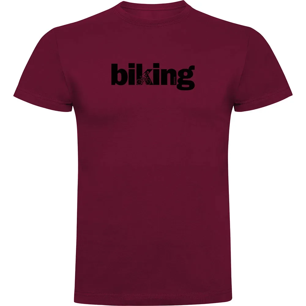 Maglietta A Maniche Corte Word Biking Dark Red - Kruskis - FashionsVida
