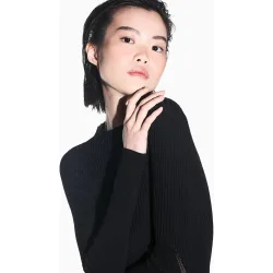 Jersey de mujer manga larga canalé