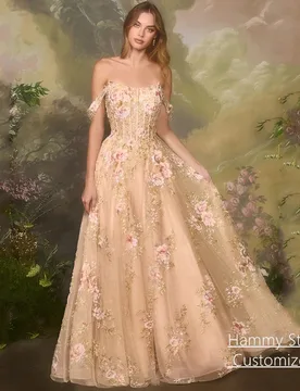 Exquisite Lace Evening Dress Vestido De Festa Customized Off The Shoulder Scoop Neck Floor Length Glitter Tulle Prom Gown - Aliexpress - FashionsVida