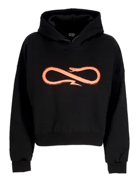 Felpa Cappuccio Corta Donna W Woman Logo Croptop Hoodie Black - Propaganda - FashionsVida