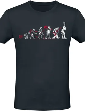 T-Shirt - Evolution Of Metal - M - für Männer - Größe M - schwarz - Männer - male - Sprüche - FashionsVida