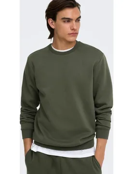 Only & Sons - Sudadera de hombre básica con cuello redondo - Only & Sons - FashionsVida