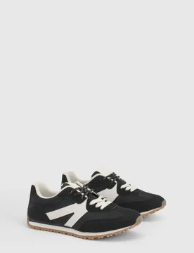 Womens Daisy Faux Suede Lace Up Trainers - Black - Size Uk 5 - OASIS - FashionsVida
