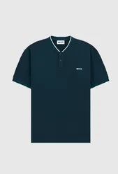 T-shirt con bottoni uomo navy blue