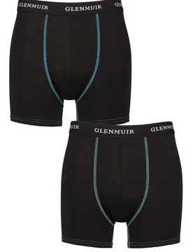Mens 2 Pack Sports Performance Trunks Black M - Black - Size: Medium - Glenmuir - FashionsVida