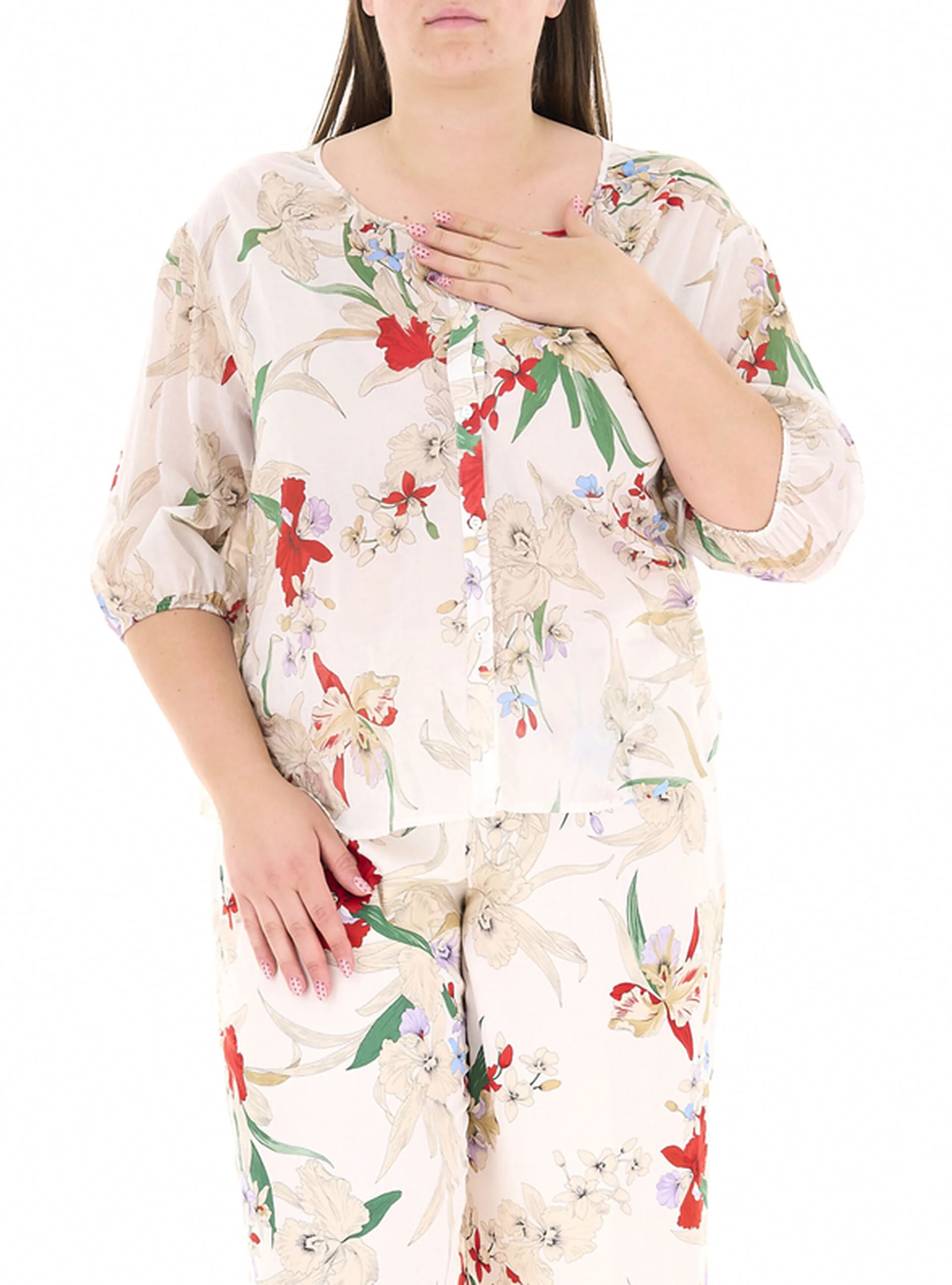 Blusa girocollo AVORIO 39 - LUISA VIOLA - FashionsVida